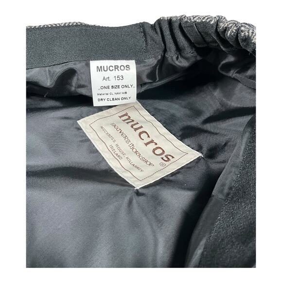 Mucros Weavers Ireland Gray Herringbone Newsboy Cap Hat One Size Wool Blend - Picture 15 of 16